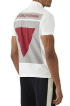 Oversized Graphic Print Jersey Polo Shirt